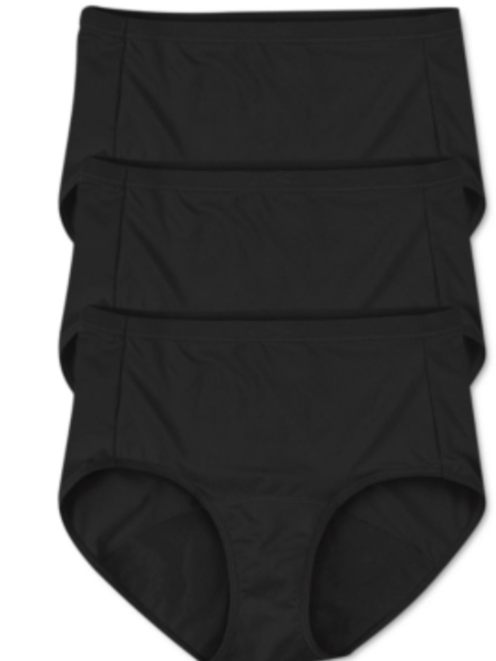Hanes Comfort Period. Women S Brief Underwear Light Leaks Black 3-Pack Size 7 - Picture 3 of 4